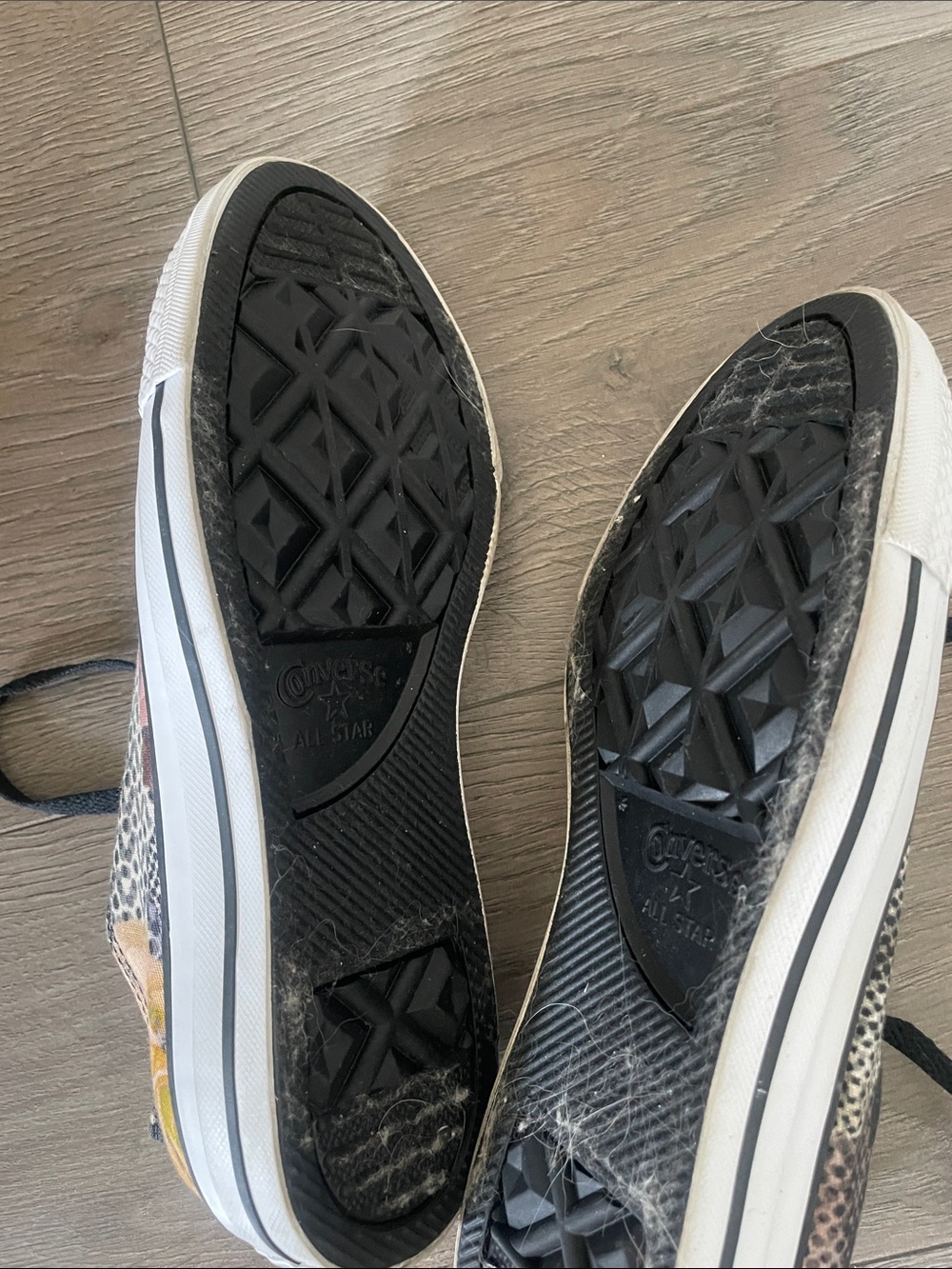 Converse All Star Floral & Animal Print Low-Top Sneakers in Black and Yellow - Picture 3 of 6